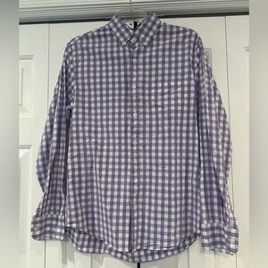 J. Crew Purple and White Checkered Men's Button Down Shirt